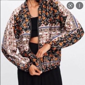 Zara Floral Bomber Jacket